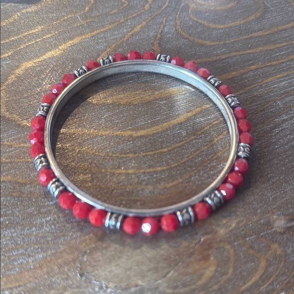 Brighton Spellbound Paprika Red Bangle Silver Plated Bracelet